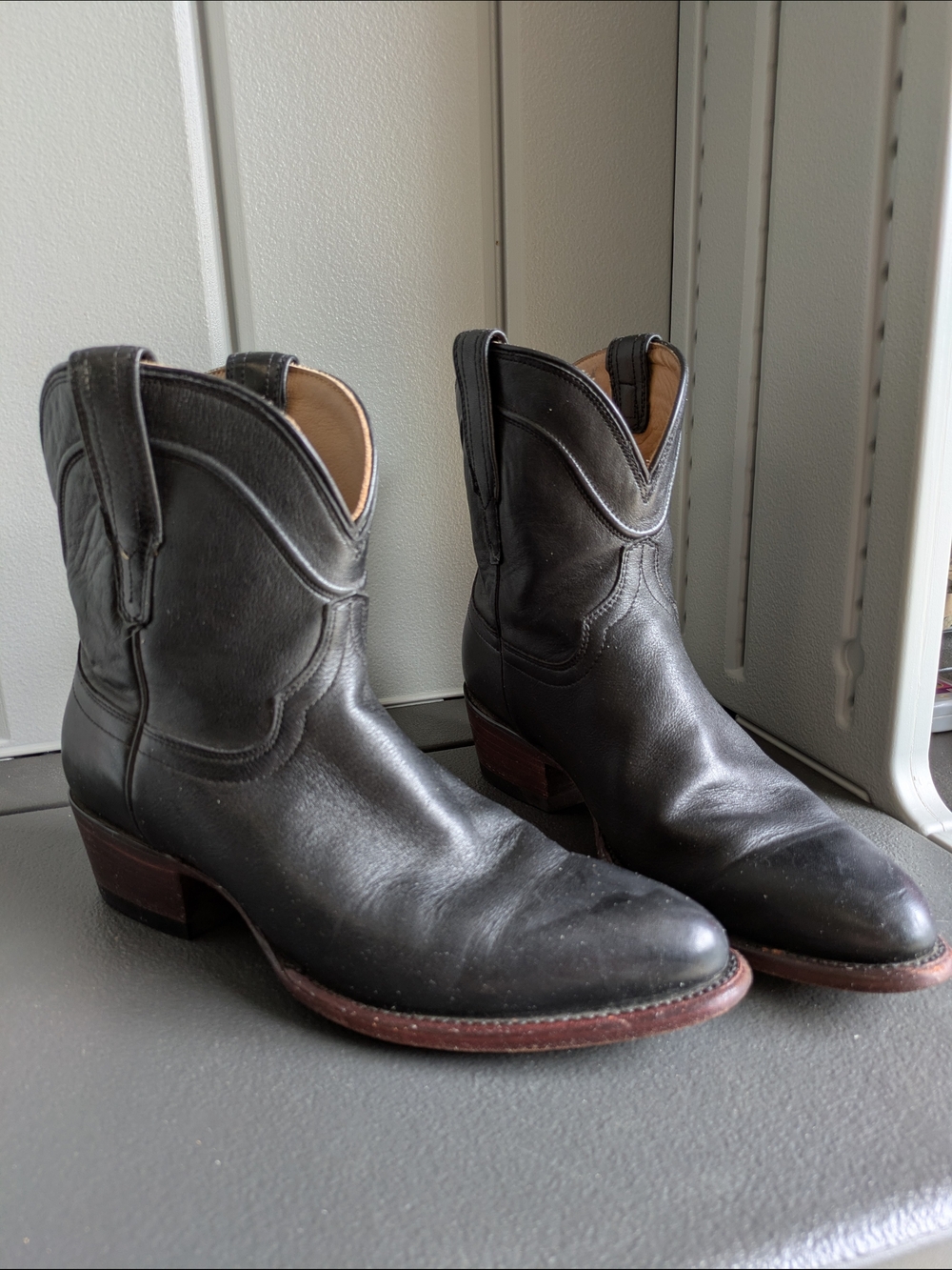 Tecovas women's Black Leather Western Ankle Boots
